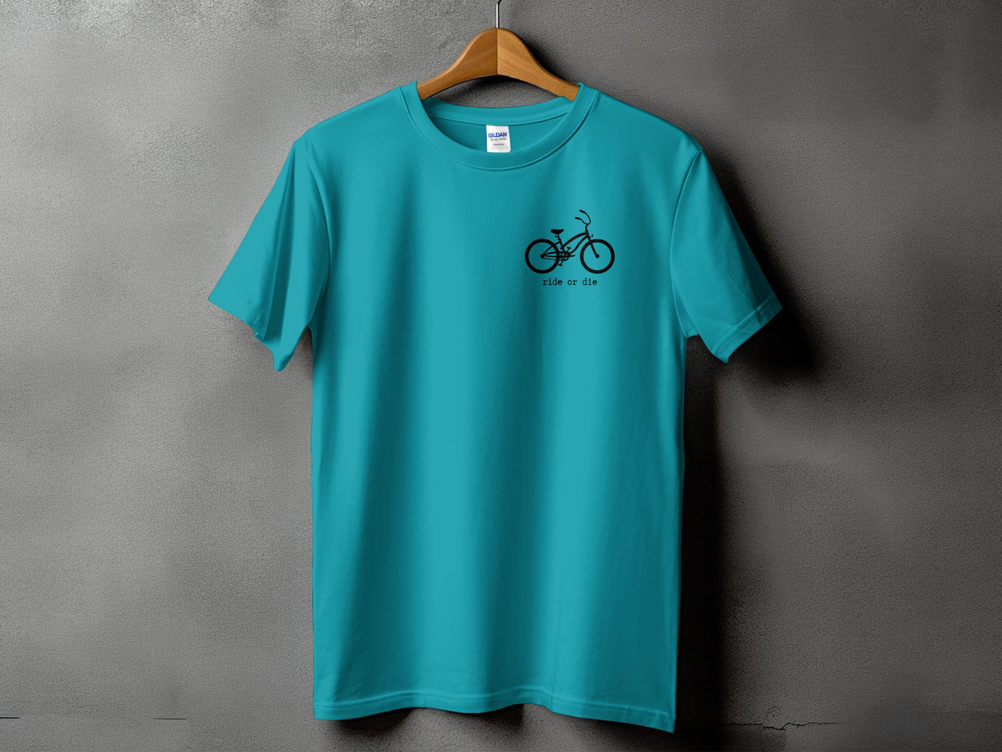 Ride or Die Bicycle Graphic Teal T-shirt product