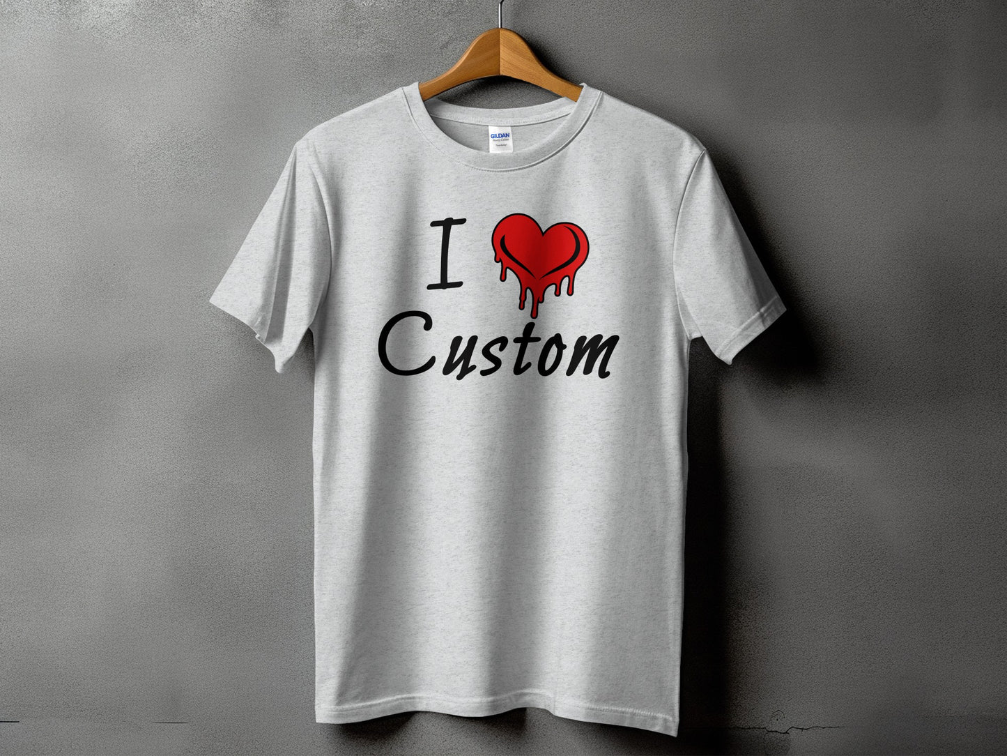 I Heart Custom Dripping Text Graphic T-Shirt product