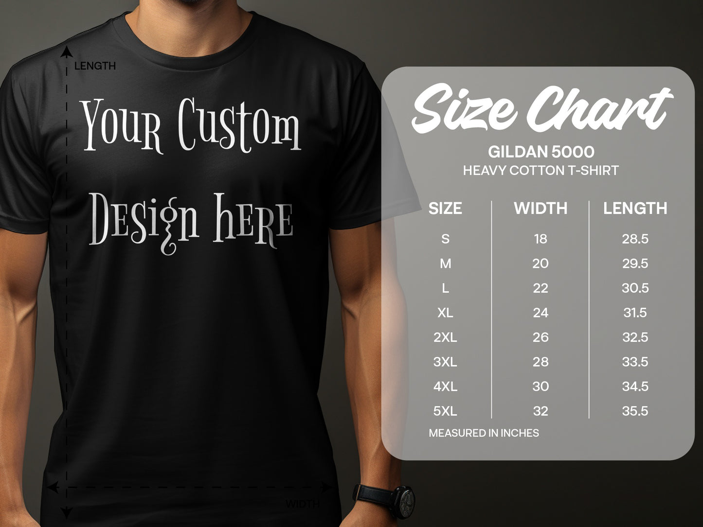 Your Custom Design Here Black Gildan 5000 T-shirt product