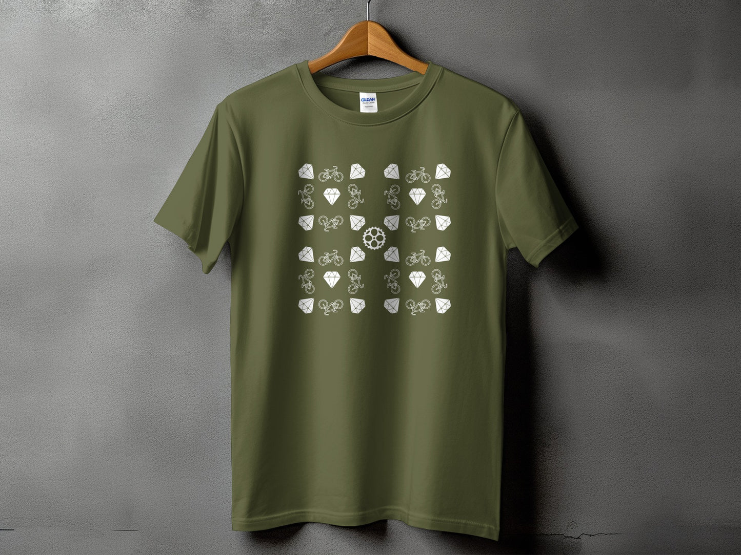 Unique Graphic Green Tee with Bicycle Design Product Type