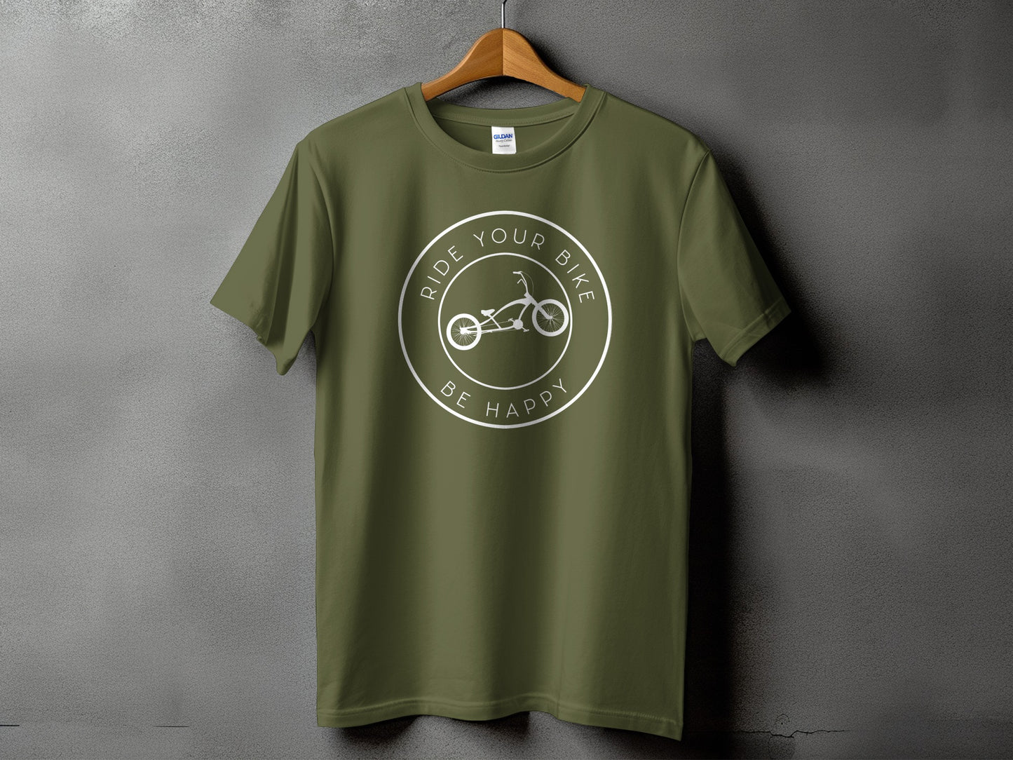 Ride Your Bike Be Happy Green Cycling T-Shirt product type