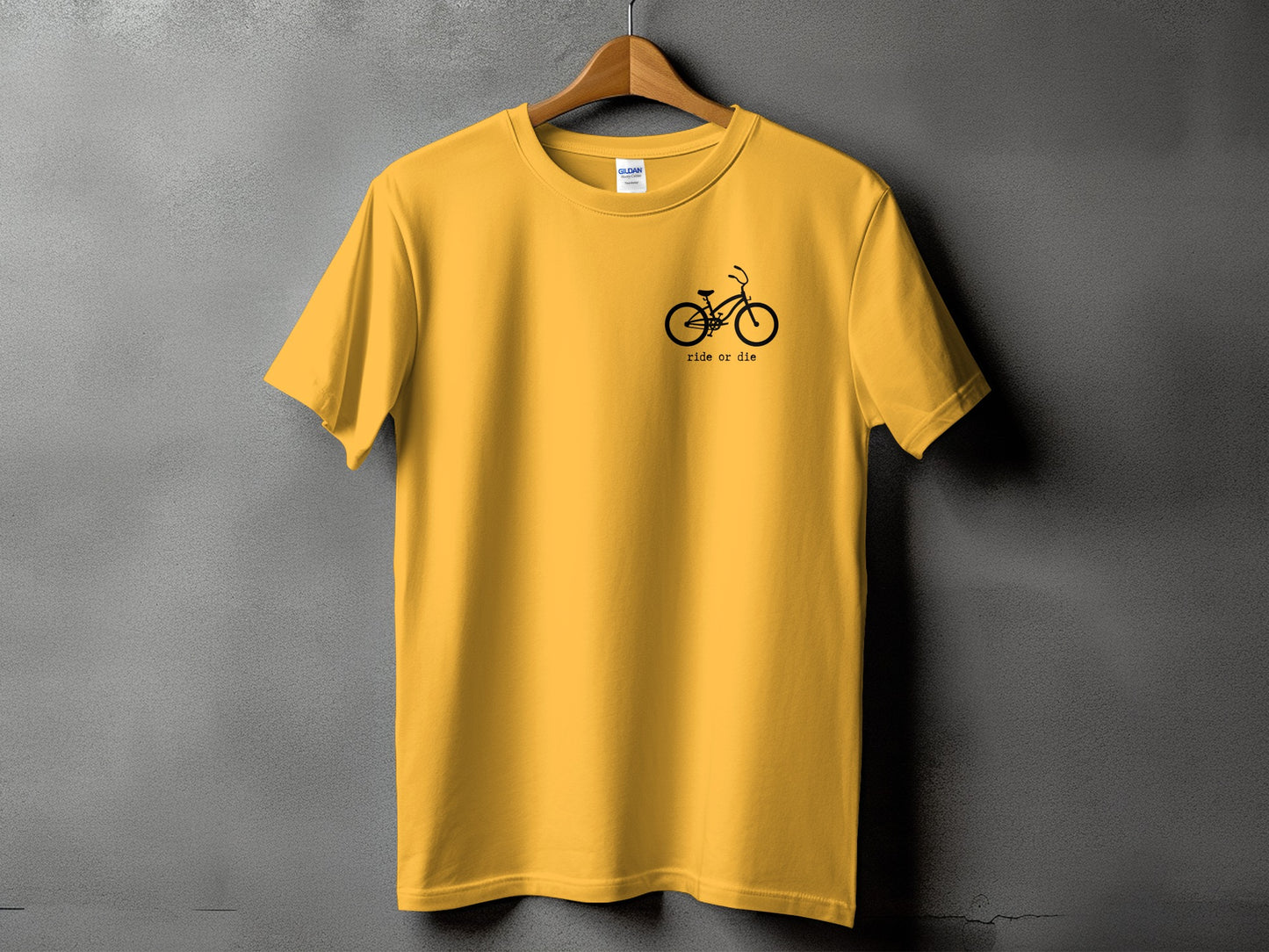 Ride On Bike Graphic Tee Yellow Shirt product type