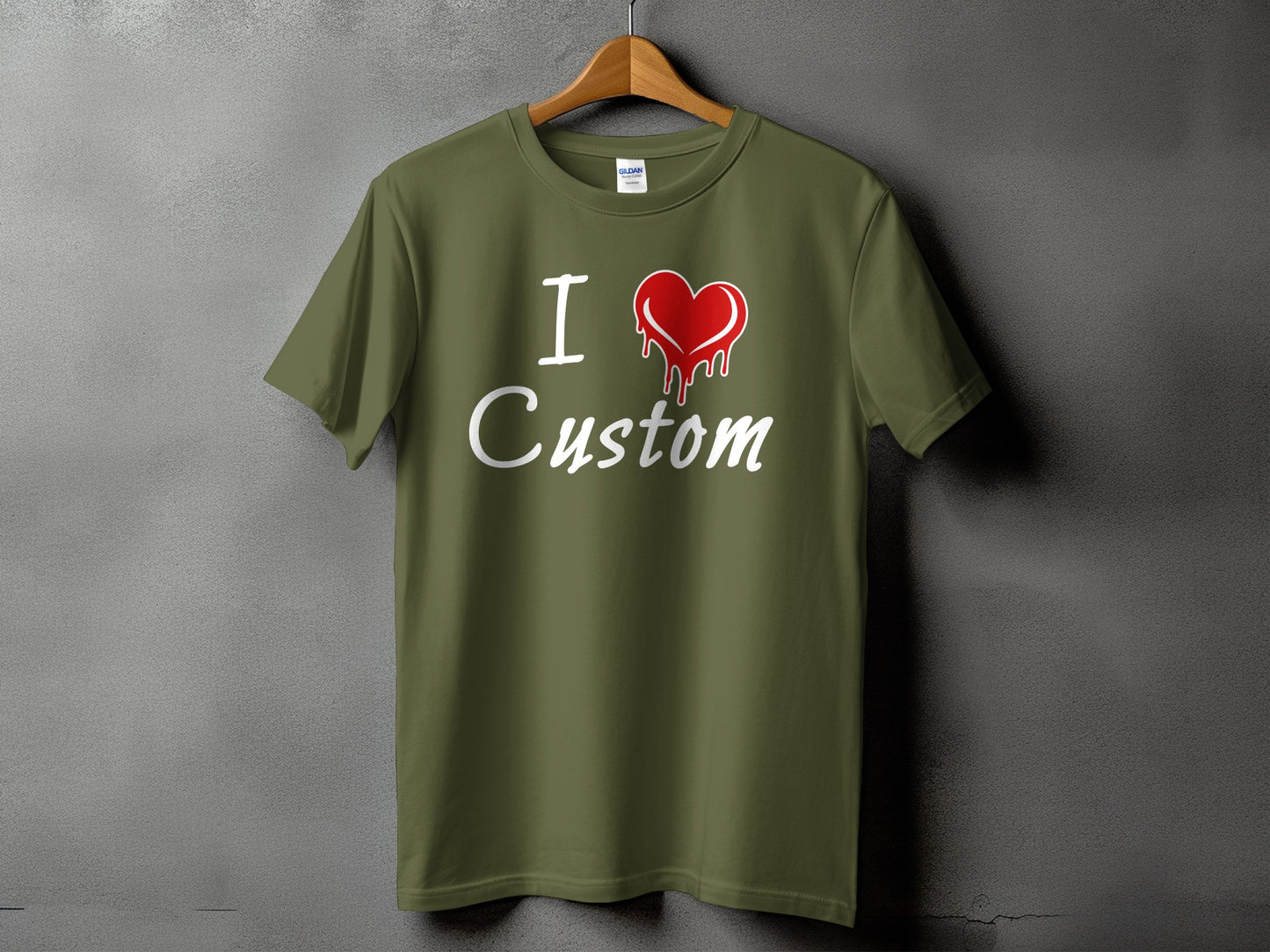 I Love Custom Design Graphic Tee Shirt product type