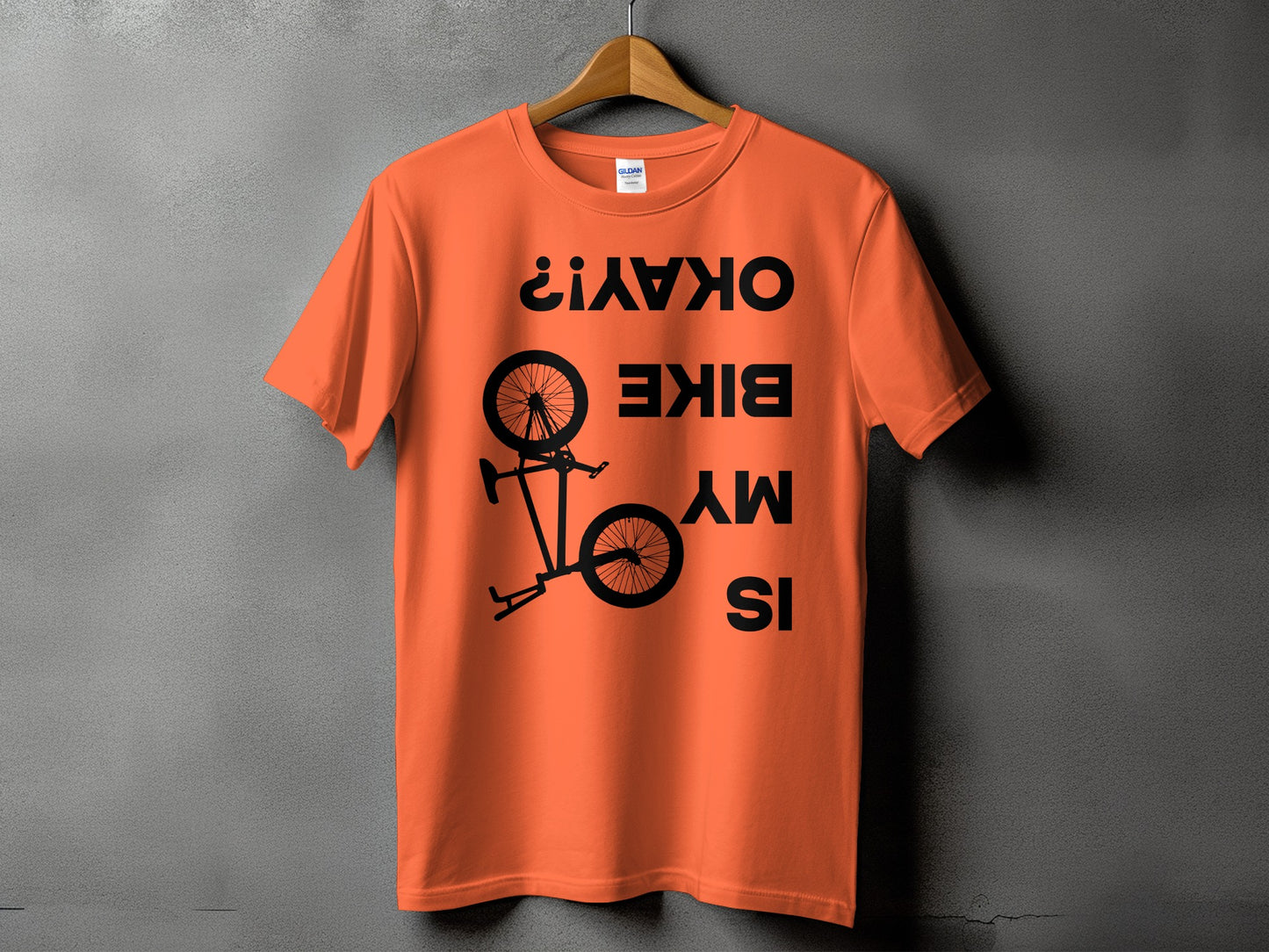 Funny Is My Bike Okay Upside Down Print T-Shirt product type