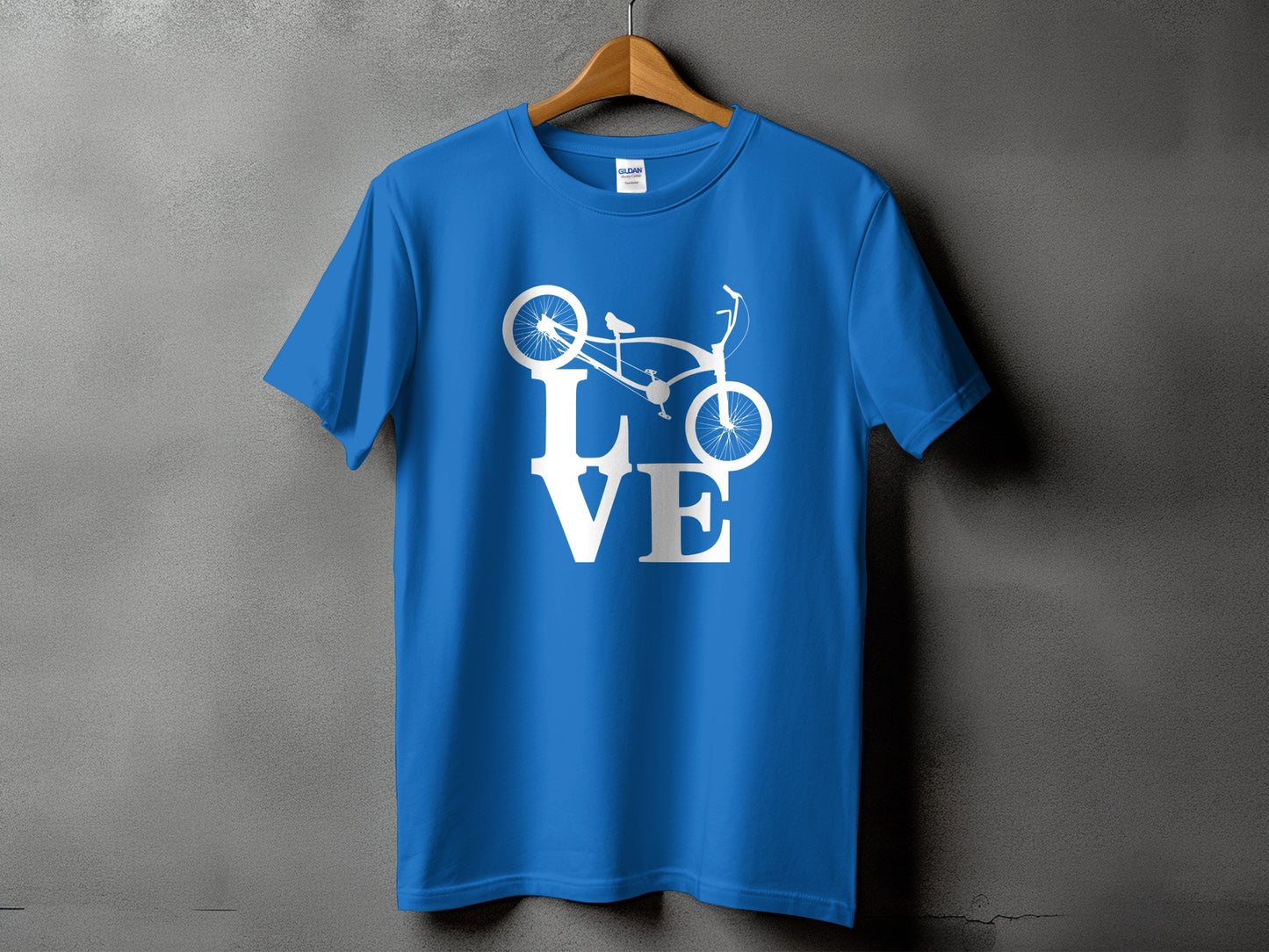 Love Bicycle Graphic Design Blue T-shirt product type