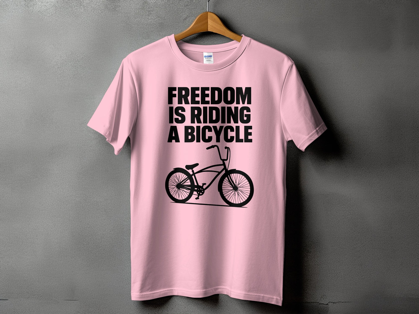 Freedom is Riding a Bicycle Pink T-Shirt product type