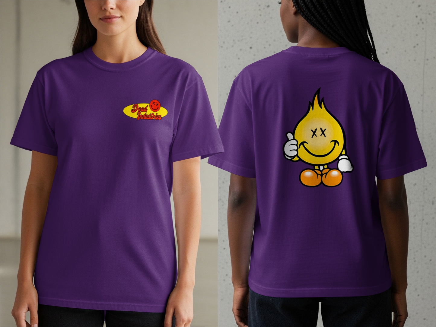 Vibrant Purple Shirt with Playful Flame Graphic product