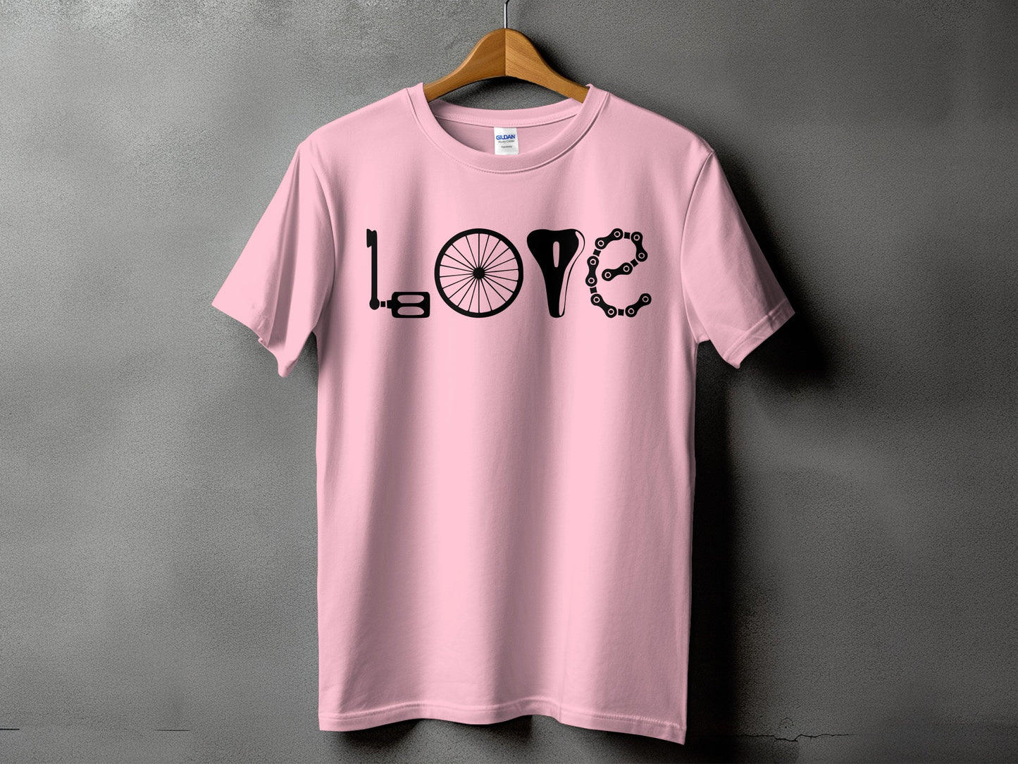 Love Bicycle Theme Graphic Pink T-Shirt product type