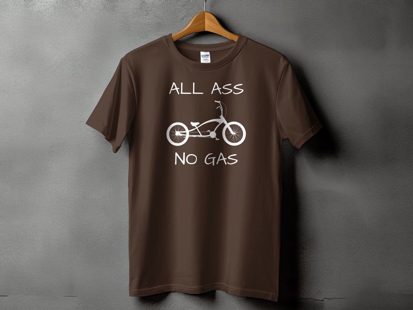 All Ass No Gas Graphic Bicycle Brown T Shirt product