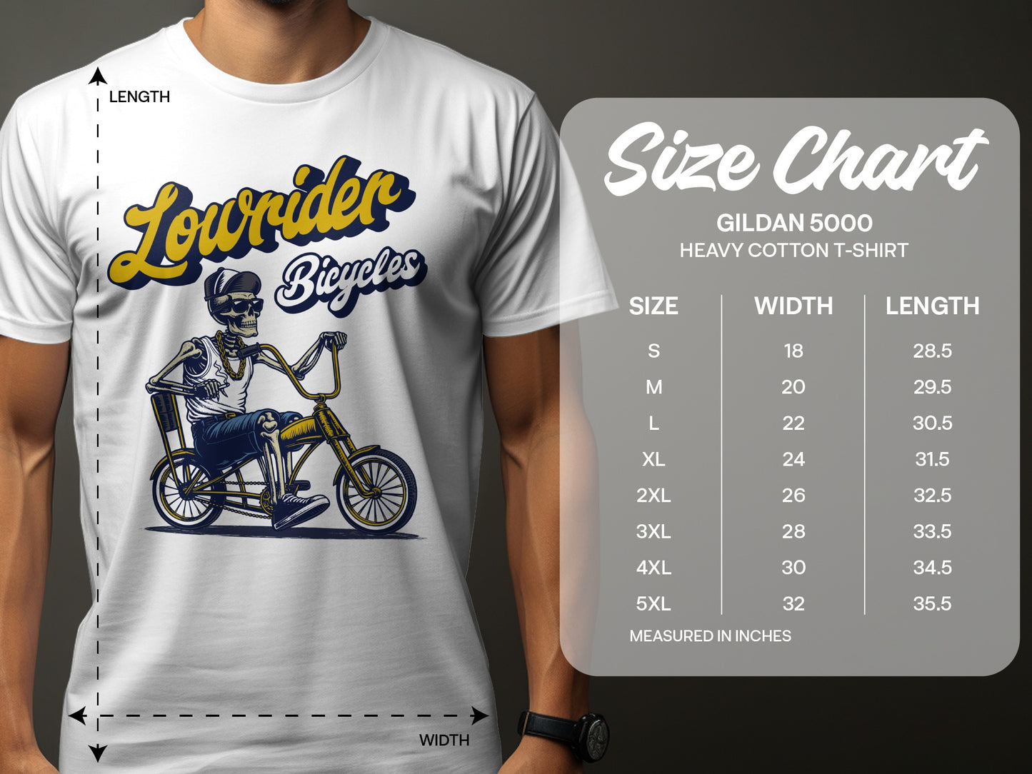 Lowrider Bicycles Skeleton Graphic Tee Shirt product