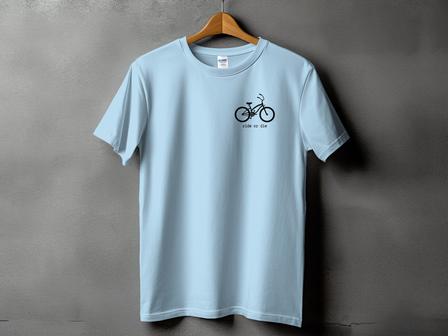 Stylish Blue Ride or Die Bicycle Graphic T-Shirt product type