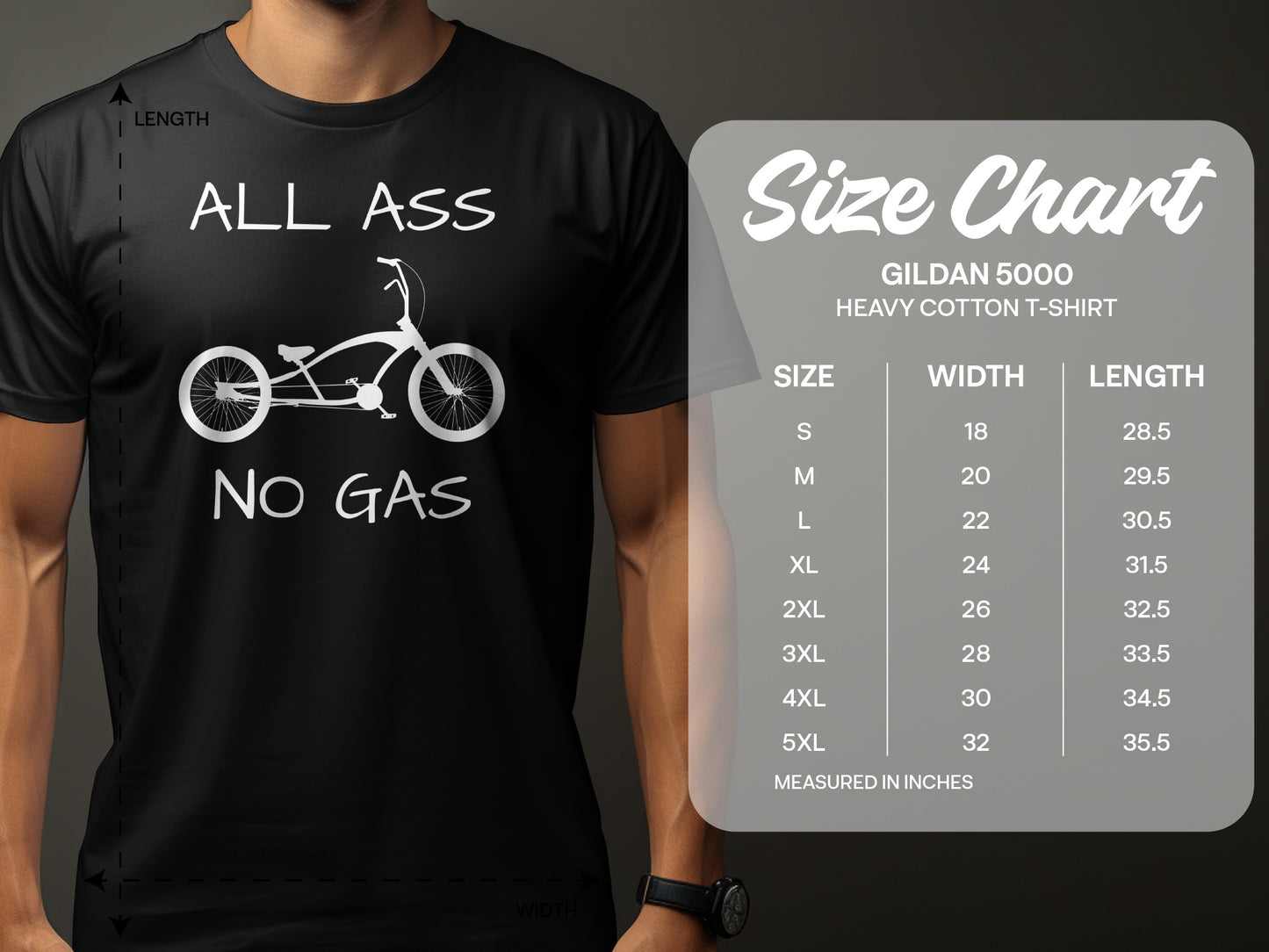 All Ass No Gas Funny Cycling Graphic Tee product