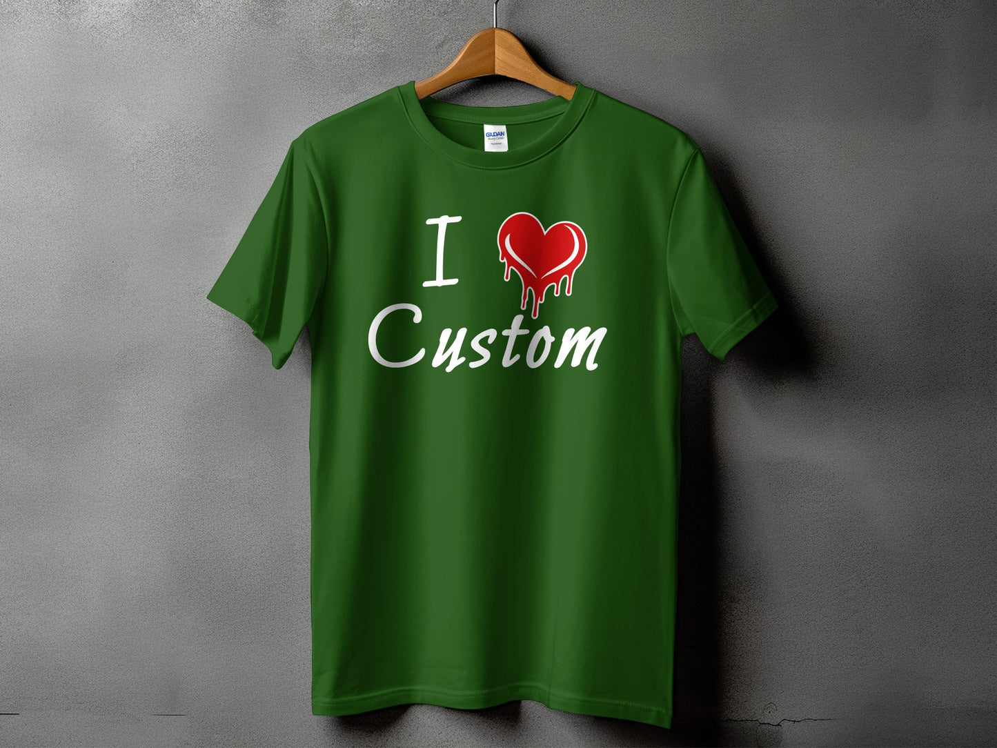 I Heart Custom Green Graphic T-Shirt product type