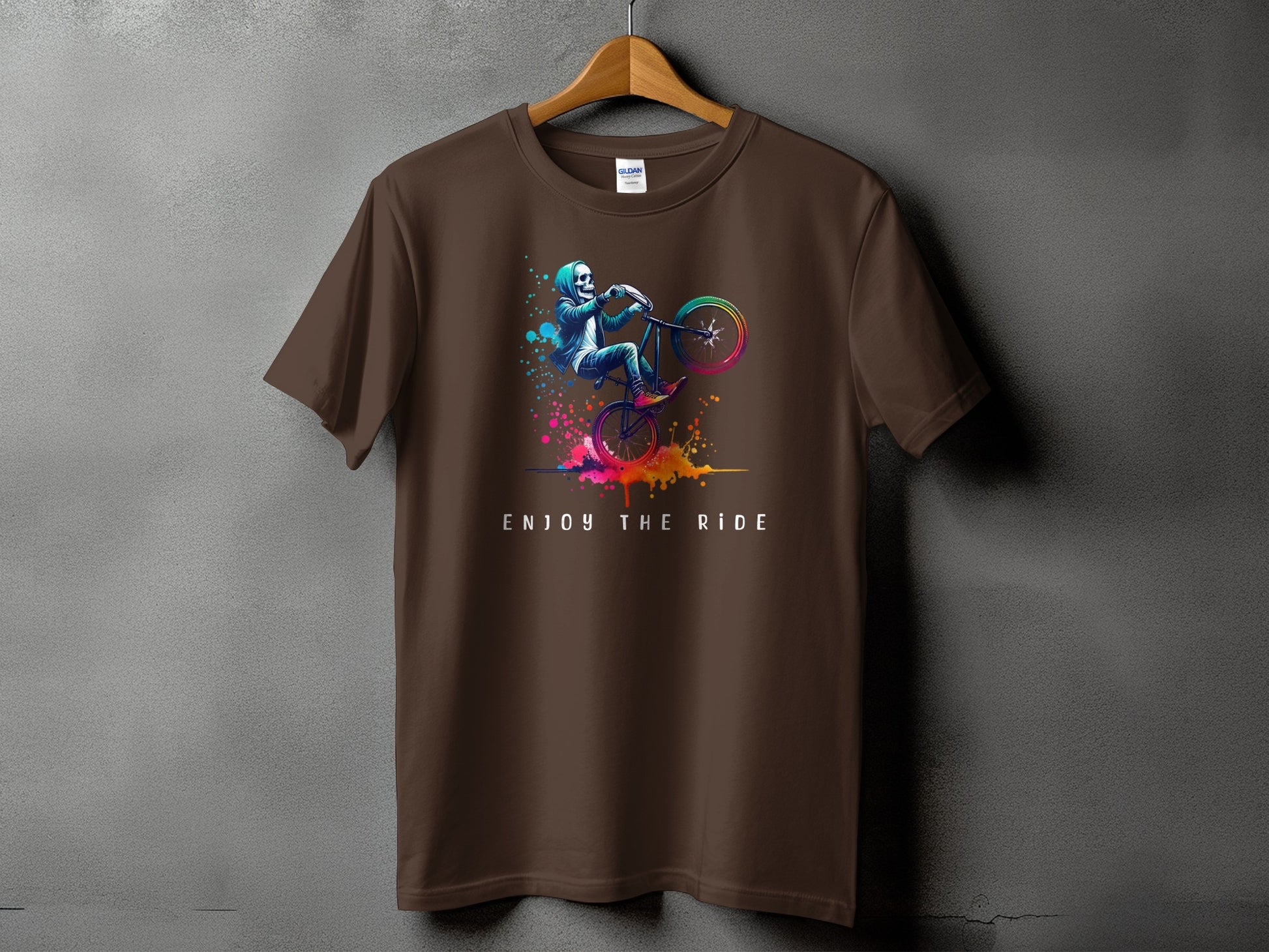 Enjoy The Ride Colorful Graphic Biking T-shirt product type