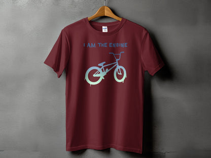 I AM THE ENGINE Printed Bicycle Graphic T-Shirt product type