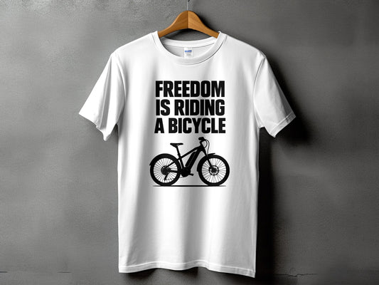 Freedom Is Riding A Bicycle Printed T-shirt product type