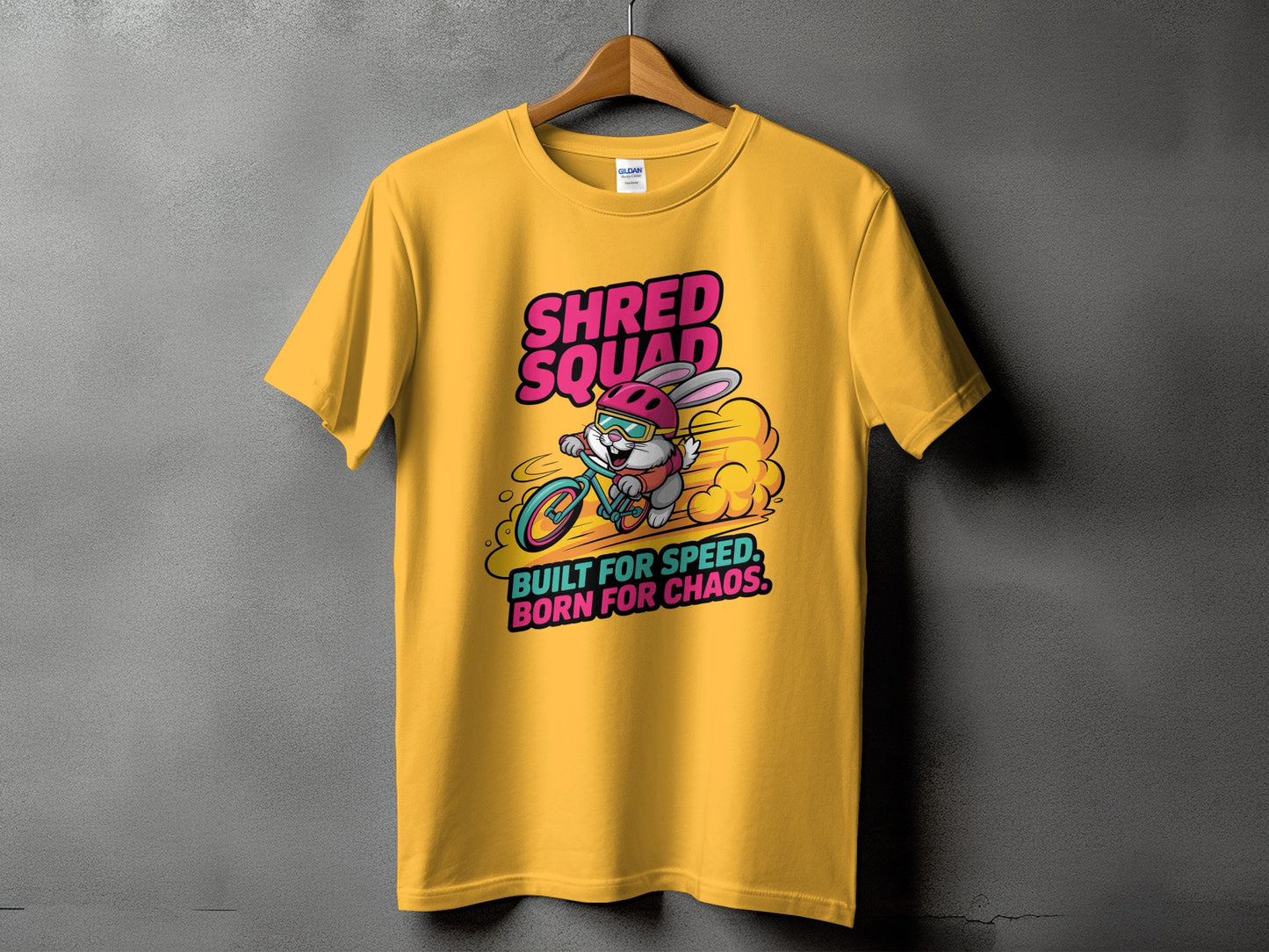Shred Squad Biking Rabbit Graphic Tee Shirt product type