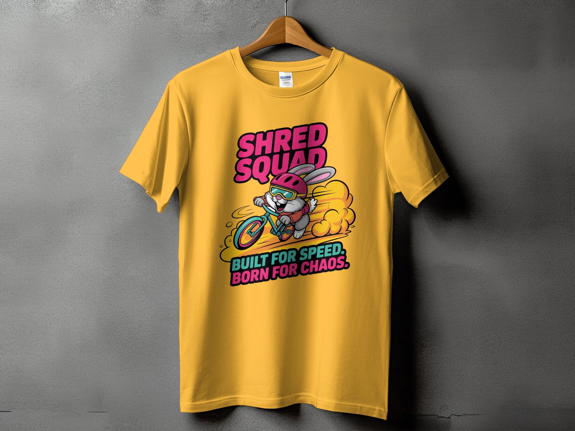 Shred Squad Biking Rabbit Graphic Tee Shirt product type