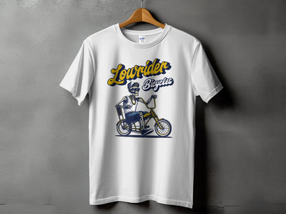 Lowrider Bicycles Graphic Design White T-shirt product type