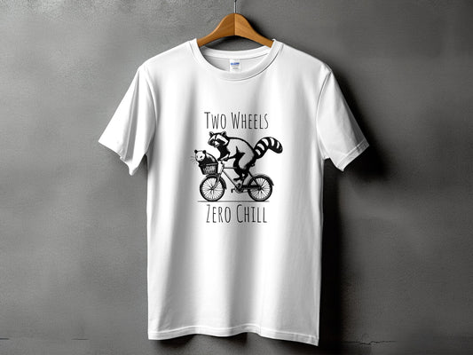 Two Wheels Zero Chill Raccoon Bicycle T-Shirt product