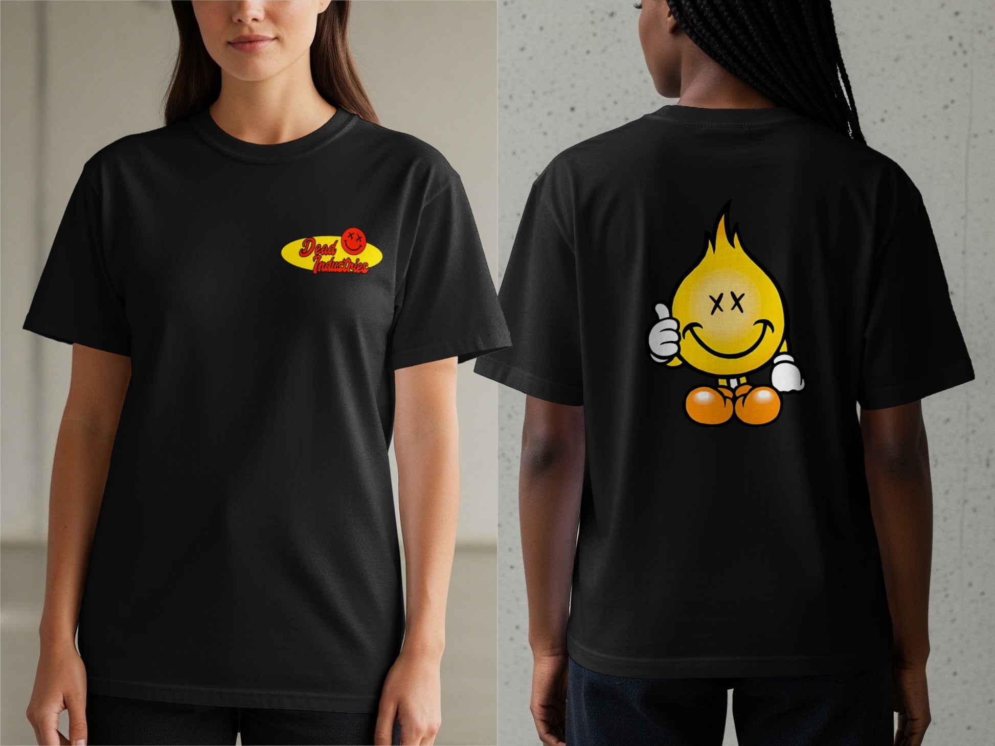 Fun Graphic Smiling Flame Design T-Shirt product