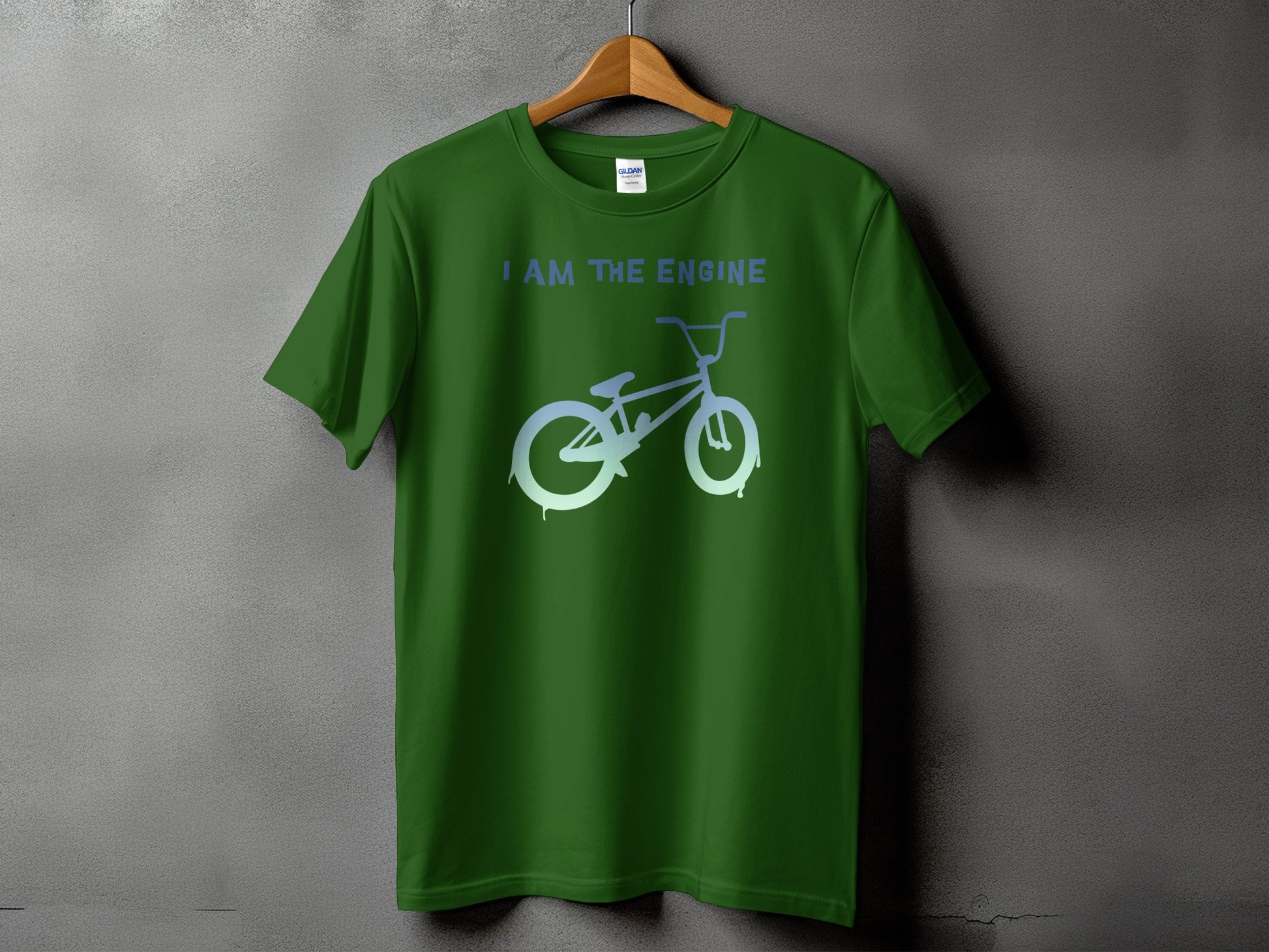 I Am The Engine Graphic Green Bicycle T-shirt product type