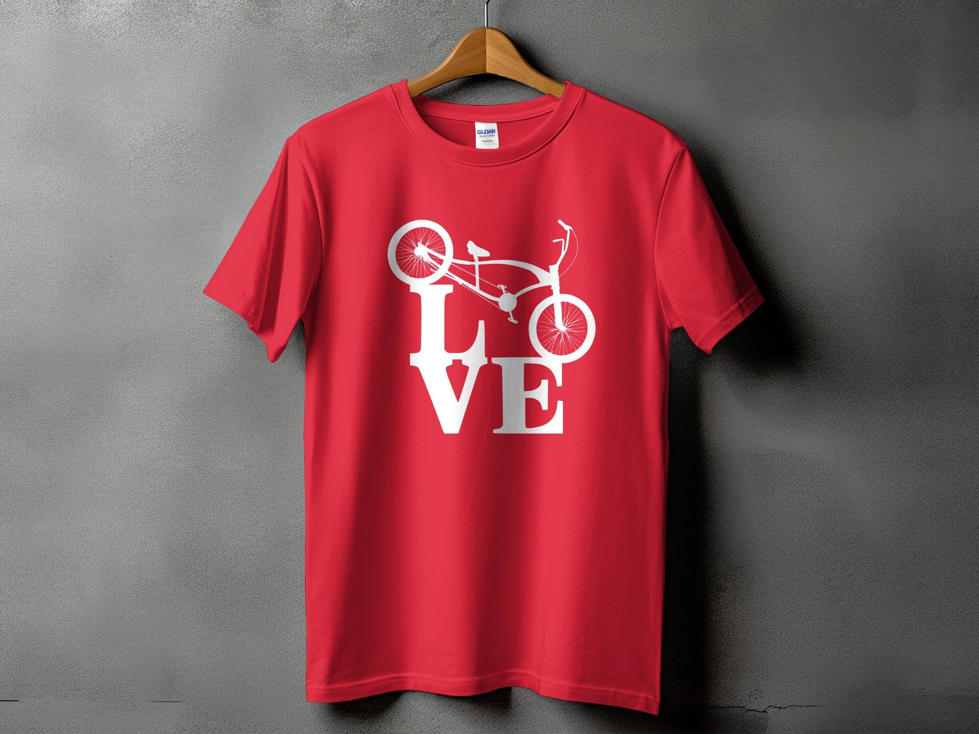 Love Bicycle Graphic Red T-Shirt Casual Wear product type
