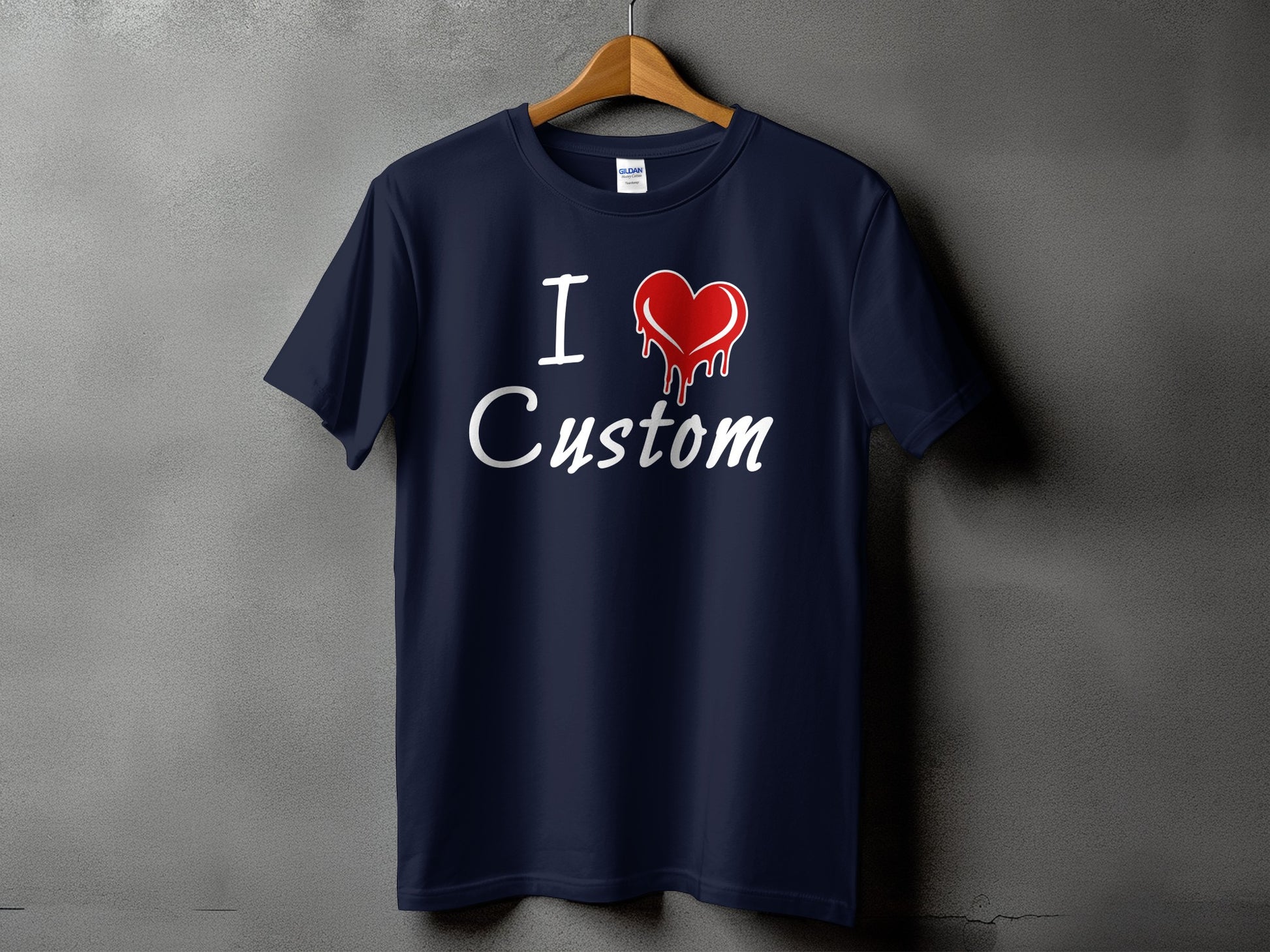 I Love Custom Red Heart Design Custom Shirt Product