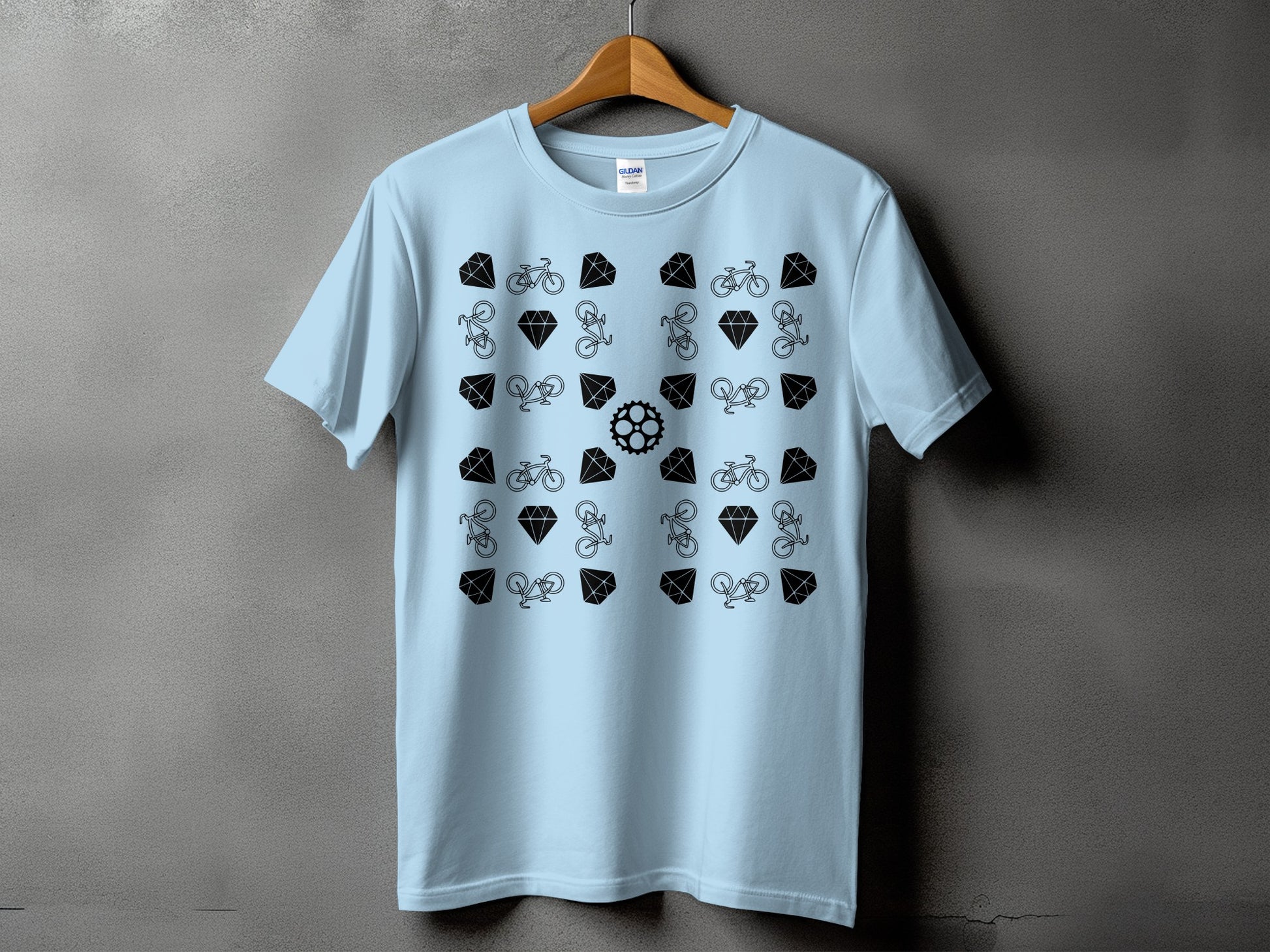 Bicycle and Diamond Pattern Graphic T-Shirt product type