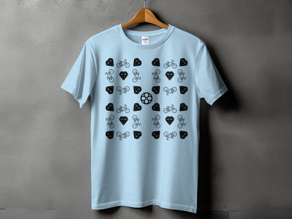 Bicycle and Diamond Pattern Graphic T-Shirt product type