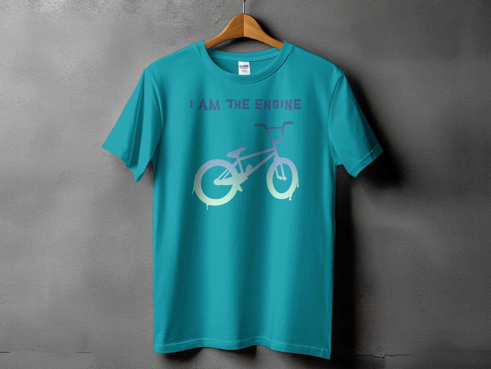 I Am The Engine Bicycle Graphic Teal T-Shirt product