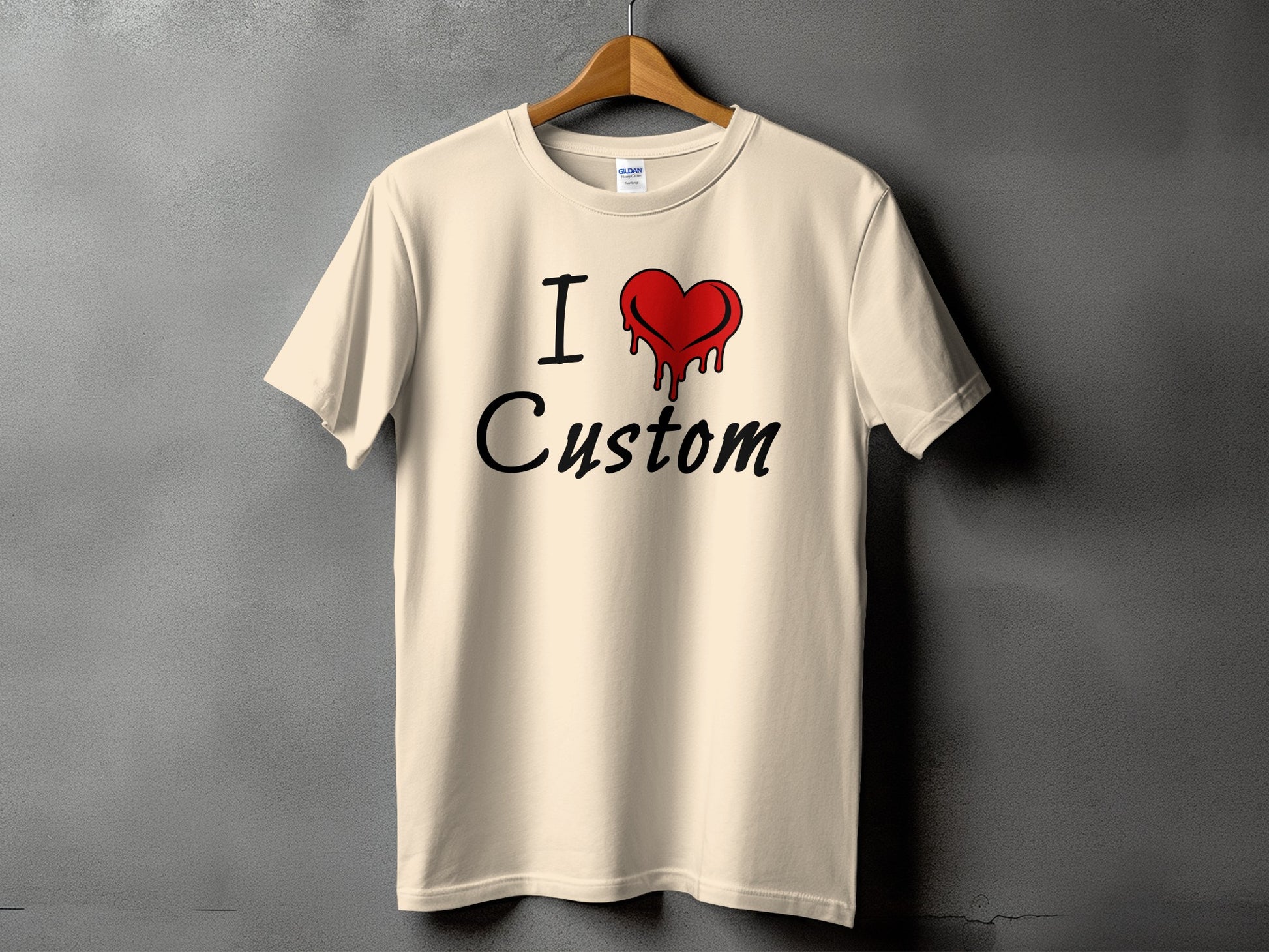 I Love Custom Dripping Heart Design TShirt product type