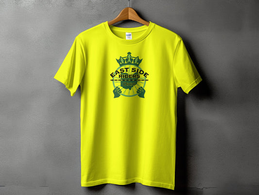 East Side Riders graphic printed yellow t-shirt product type