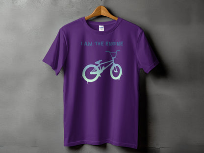 I Am The Engine Bike Graphic Purple Tee product type