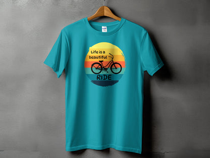 Life is a beautiful ride bicycle themed t shirt product