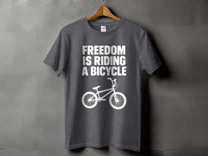 Freedom Is Riding A Bicycle Printed T-Shirt product