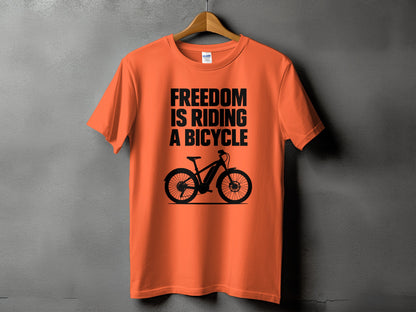 Freedom Is Riding A Bicycle Print T-Shirt product