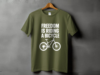 Freedom Is Riding A Bicycle Print T-shirt product type