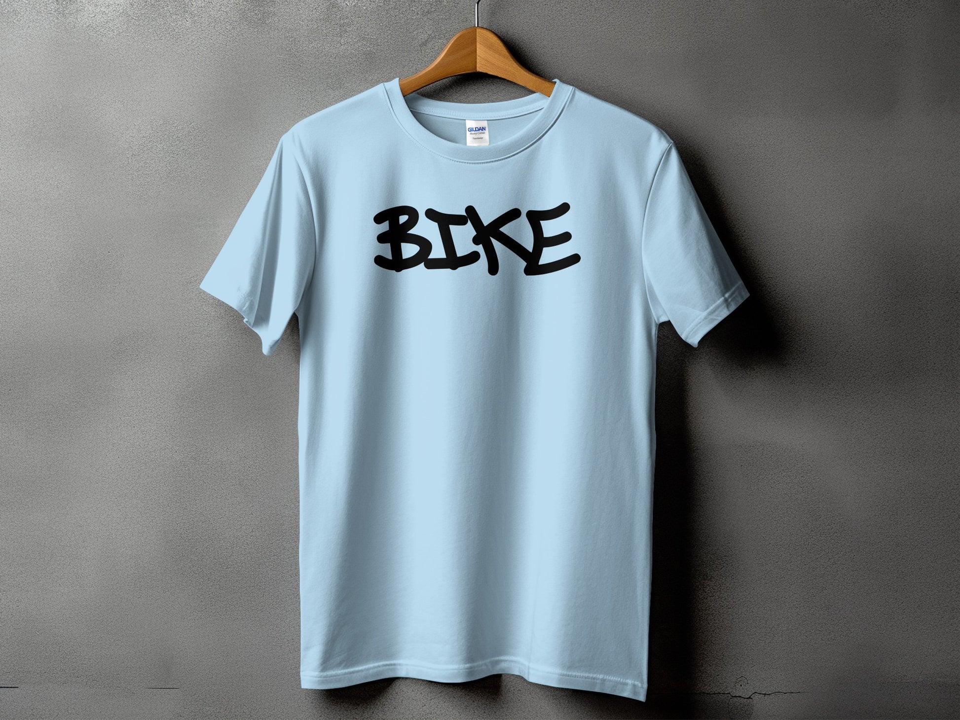 Bike Themed T-Shirt with Bold Black Letters product
