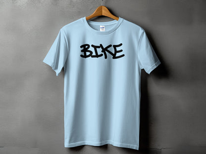 Bike Themed T-Shirt with Bold Black Letters product