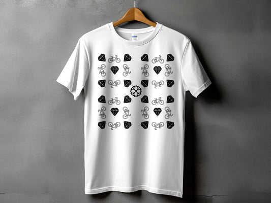 Unique Bicycle and Diamond Pattern T-shirt product type