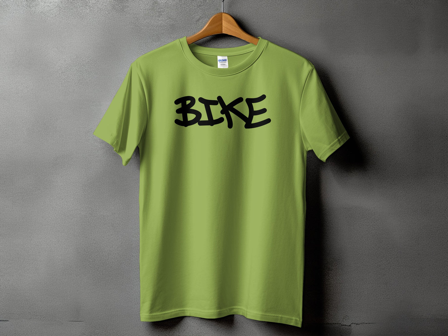 Comfortable Green T-shirt with Stylish BIKE Print product type
