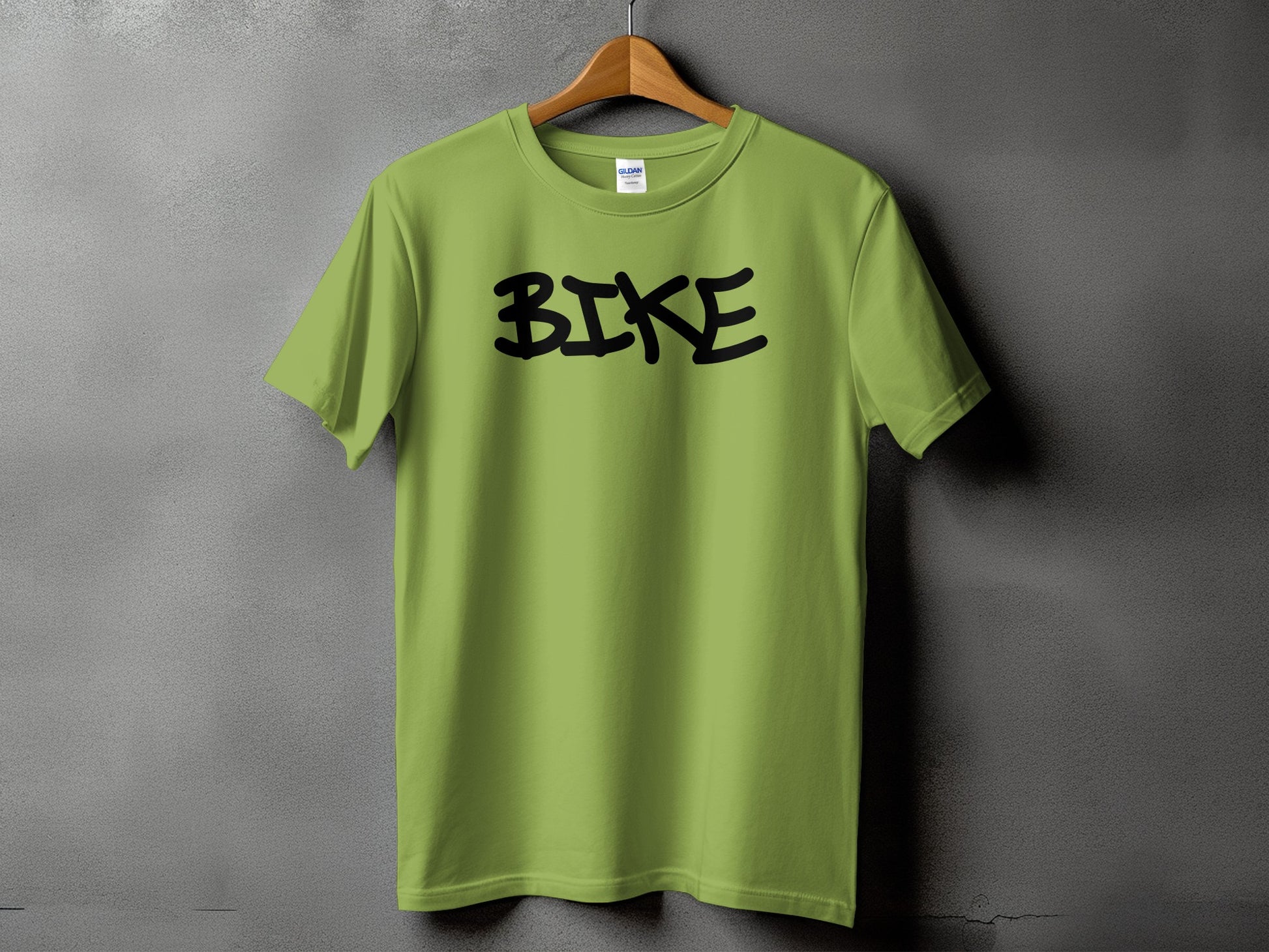 Comfortable Green T-shirt with Stylish BIKE Print product type