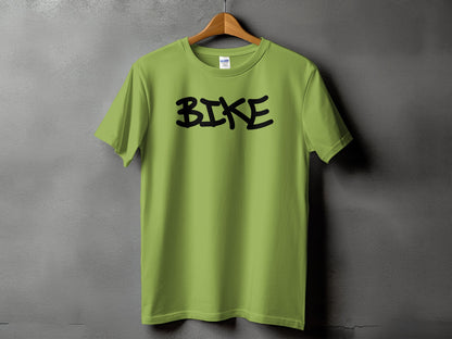 Comfortable Green T-shirt with Stylish BIKE Print product type
