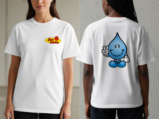 Smiling Drop Graphic White Short Sleeve T-shirt product type