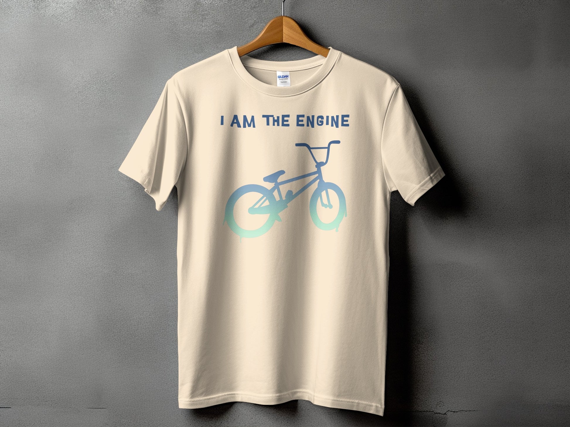 I AM THE ENGINE Bicycle Graphic Beige T-Shirt product type