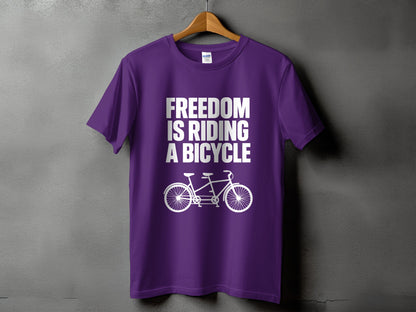Freedom Is Riding A Bicycle Graphic Printed Shirt Product
