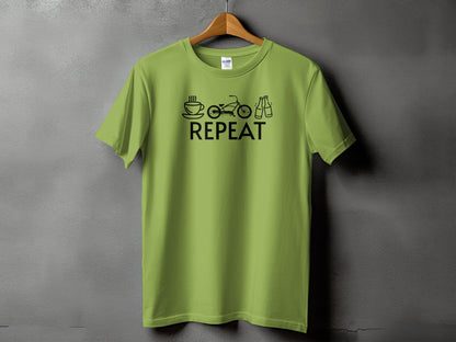 Coffee Cycling Shower Repeat Graphic T-shirt product