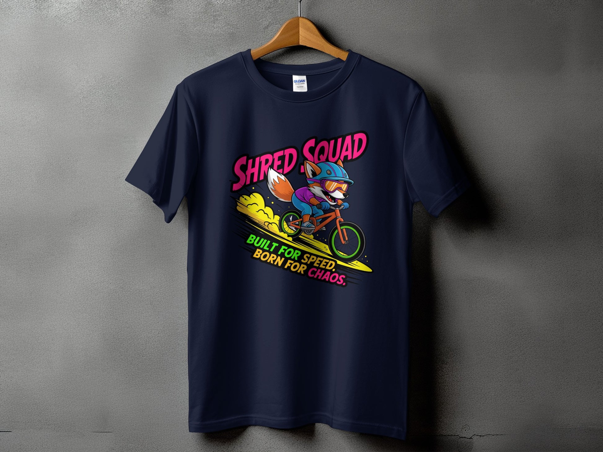 Shred Squad Fox Riding Bike Graphic Unisex T-Shirt product