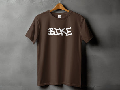 Casual Brown Graphic Tee with BIKE Design product type